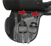Saddle showing changeable stuffing points